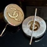 Gold Vintage Chanel Button Earrings
