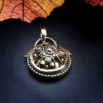 "Florentine" French Gold Antique Button Pendant - Image 2