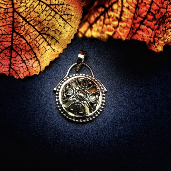 "Florentine" French Gold Antique Button Pendant - Image 4