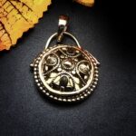 "Florentine" French Gold Antique Button Pendant