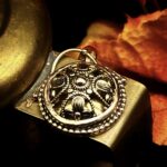 "Florentine" French Gold Antique Button Pendant - Image 10