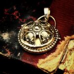 "Florentine" French Gold Antique Button Pendant - Image 8