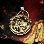 "Florentine" French Gold Antique Button Pendant - Image 7