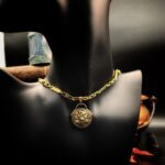 "Florentine" French Gold Antique Button Pendant - Image 5