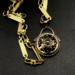 "Florentine" French Gold Antique Button Pendant - Image 14