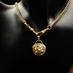 "Florentine" French Gold Antique Button Pendant - Image 13