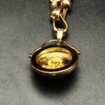 "Florentine" French Gold Antique Button Pendant - Image 12