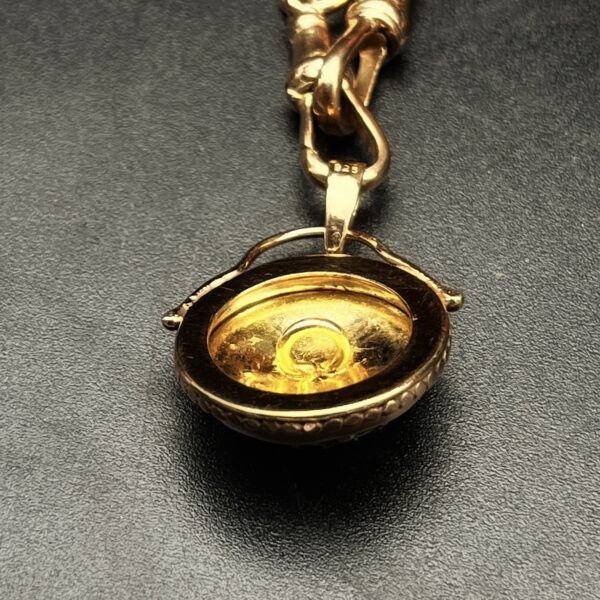 "Florentine" French Gold Antique Button Pendant - Image 12