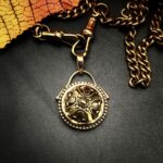 "Florentine" French Gold Antique Button Pendant - Image 11