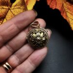 "Florentine" French Gold Antique Button Pendant - Image 9