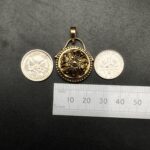 "Florentine" French Gold Antique Button Pendant - Image 16