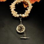 "Victoria" French Antique Button Charm Pendant - Image 2
