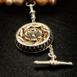 "Victoria" French Antique Button Charm Pendant - Image 8