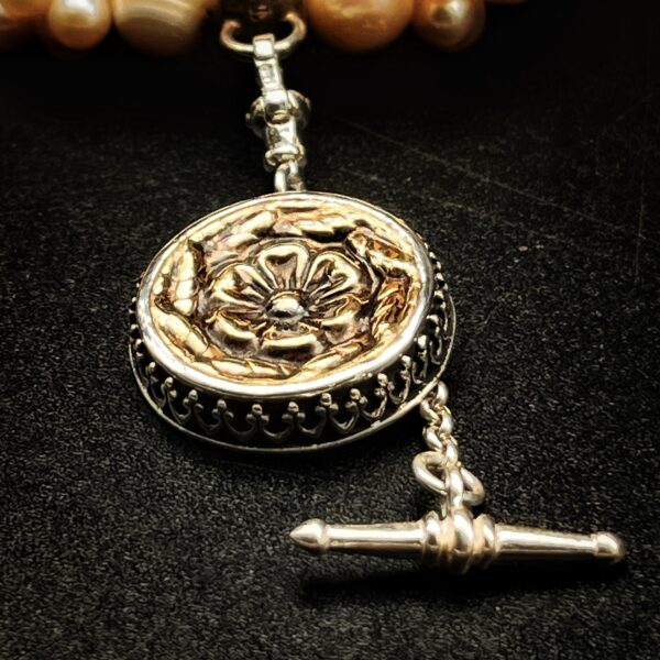 "Victoria" French Antique Button Charm Pendant - Image 8