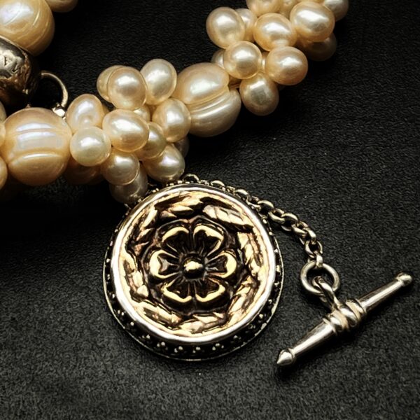 "Victoria" French Antique Button Charm Pendant - Image 7