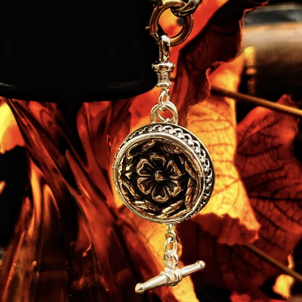 "Victoria" French Antique Button Charm Pendant - Image 4