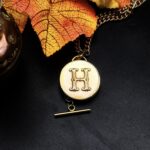 "Hondrine" French Antique Monogram Button Pendant - Image 3