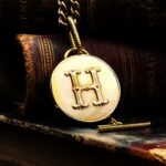 "Hondrine" French Antique Monogram Button Pendant - Image 2