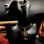 "Hondrine" French Antique Monogram Button Pendant - Image 11