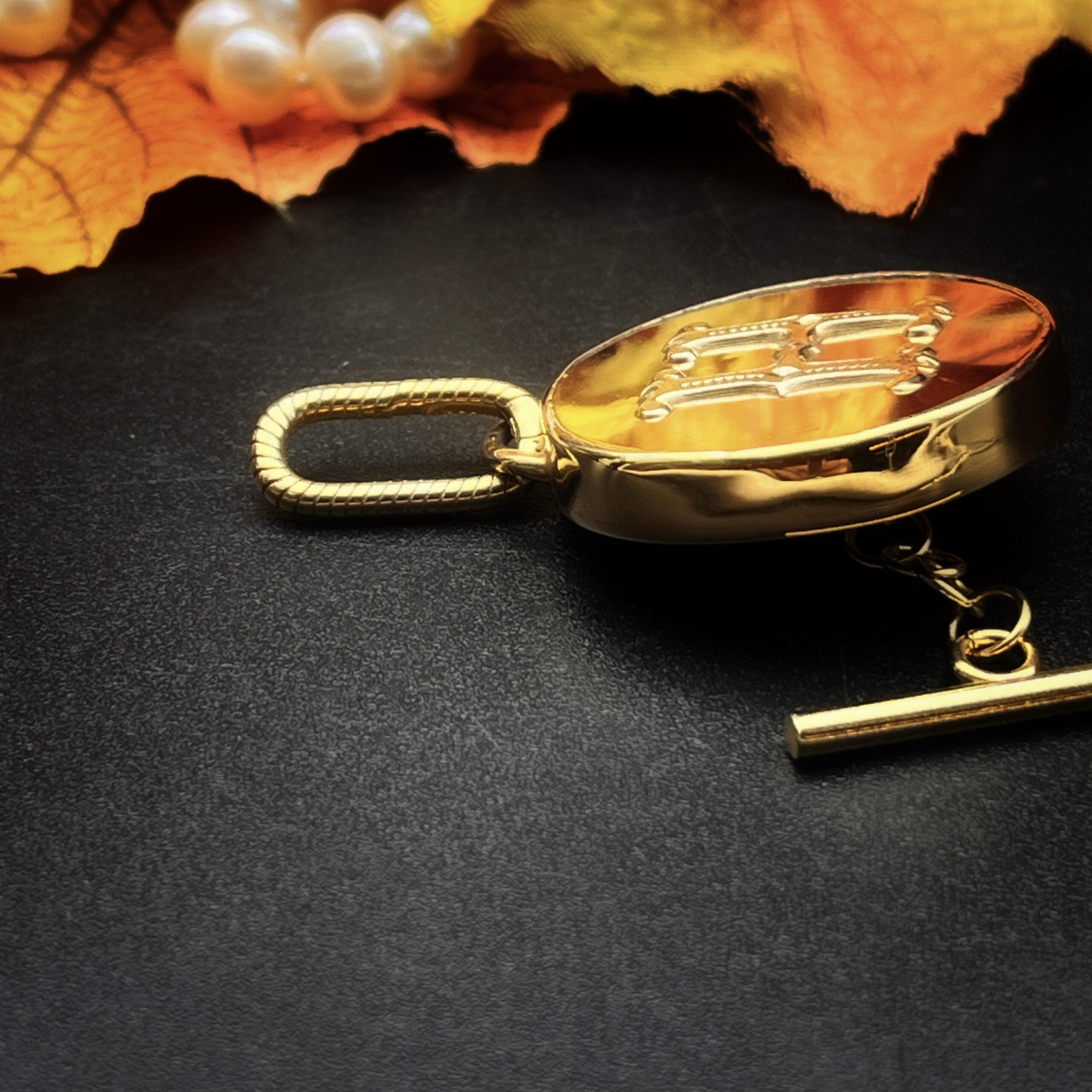 French Monogram Jewellery "Hondrine" French Antique Monogram Button Pendant - Image 14