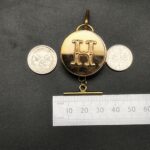 "Hondrine" French Antique Monogram Button Pendant - Image 19