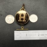 "Hondrine" French Antique Monogram Button Pendant - Image 20