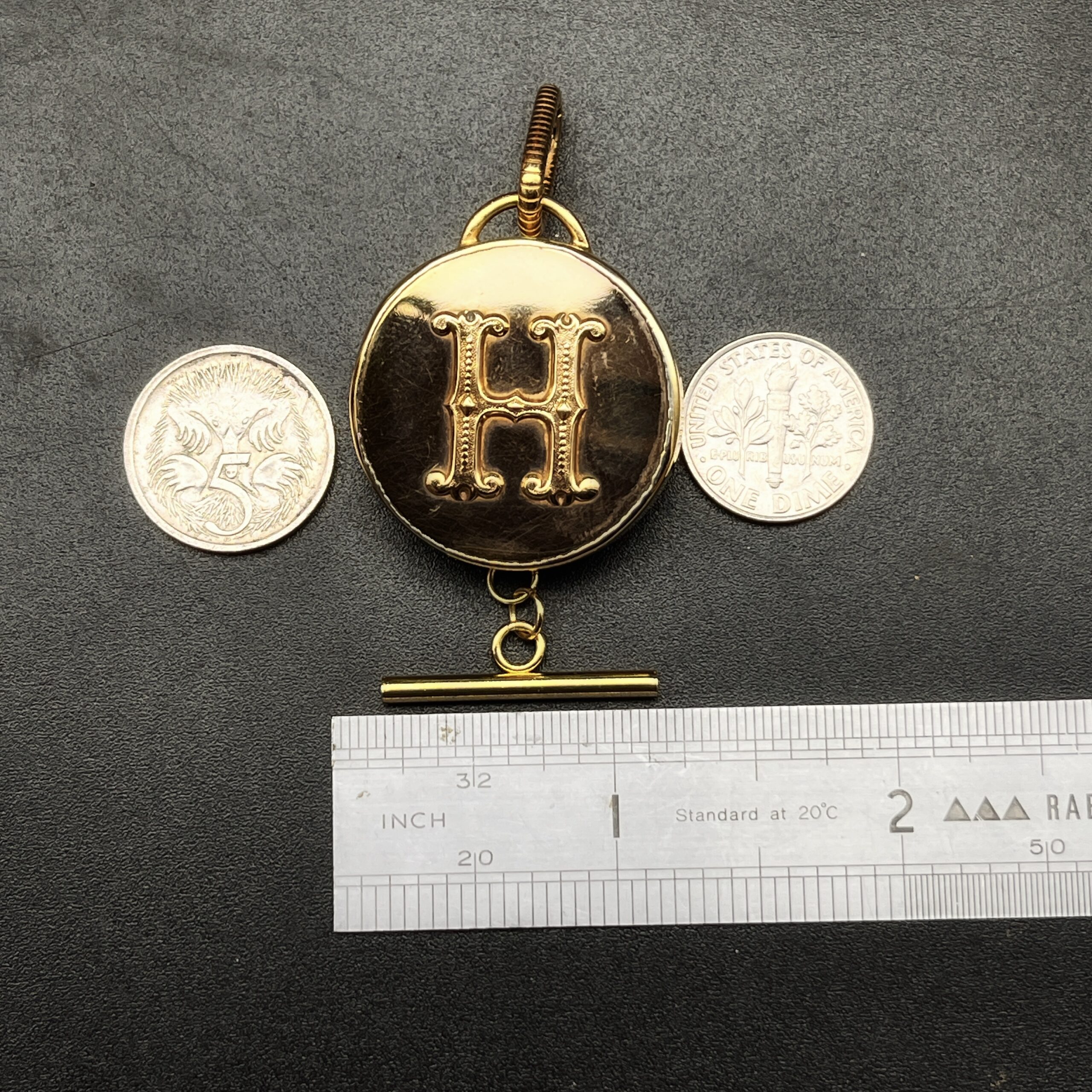 IMG_0785 "Hondrine" French Antique Monogram Button Pendant - Image 20