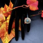 "Thérèse" Vintage French Boho Button Ring - Image 2