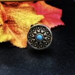 "Thérèse" Vintage French Boho Button Ring - Image 8