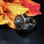 "Thérèse" Vintage French Boho Button Ring - Image 7