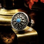 "Thérèse" Vintage French Boho Button Ring - Image 11