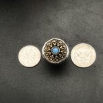 "Thérèse" Vintage French Boho Button Ring - Image 9