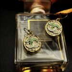 "Matilde" Vintage Mint Gold Chanel Button Earrings - Image 2