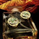 "Matilde" Vintage Mint Gold Chanel Button Earrings