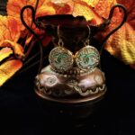 "Matilde" Vintage Mint Gold Chanel Button Earrings - Image 4