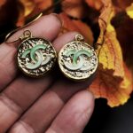 "Matilde" Vintage Mint Gold Chanel Button Earrings - Image 7