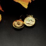 "Matilde" Vintage Mint Gold Chanel Button Earrings - Image 6