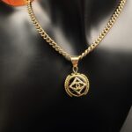 "Eloise" Vintage Chanel Black Gold Button Pendant - Image 4
