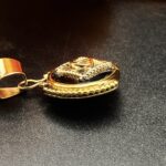 "Eloise" Vintage Chanel Black Gold Button Pendant - Image 10