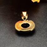 "Eloise" Vintage Chanel Black Gold Button Pendant - Image 9