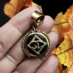 "Eloise" Vintage Chanel Black Gold Button Pendant - Image 8