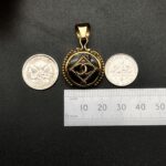 "Eloise" Vintage Chanel Black Gold Button Pendant - Image 14