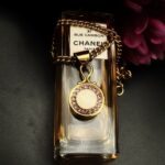 "Sabine" Rose Crystal Chanel Button Pendant - Image 2