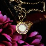 "Sabine" Rose Crystal Chanel Button Pendant - Image 3