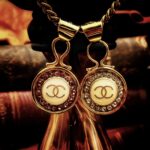 "Sabine" Rose Crystal Chanel Button Pendant - Image 7