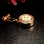 "Sabine" Rose Crystal Chanel Button Pendant - Image 12