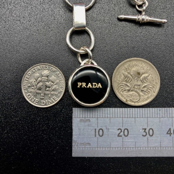 Prada button jewellery Prada button charm Prada button bracelet Vintage Prada Black Prada Button