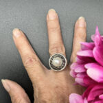 Chanel pearl button Chanel button ring Coco Chanel pearls Pearl ring Button rings Pearl button jewellery pearl button jewelry