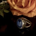 Vintage Czech Glass Button Ring.