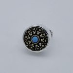 "Thérèse" Vintage French Turquoise Button Ring